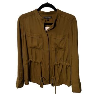 Banana Republic Green Hidden Button Top Size Small